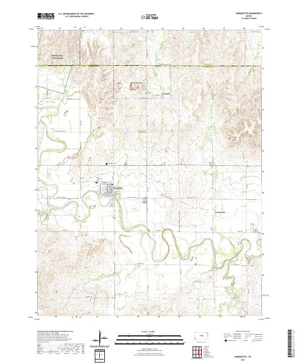 US Topo 7.5-minute map for Marquette KS