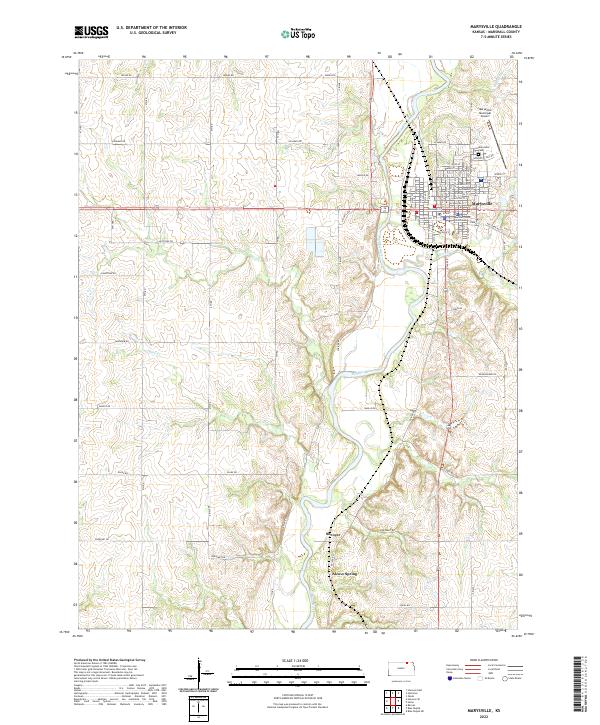 US Topo 7.5-minute map for Marysville KS