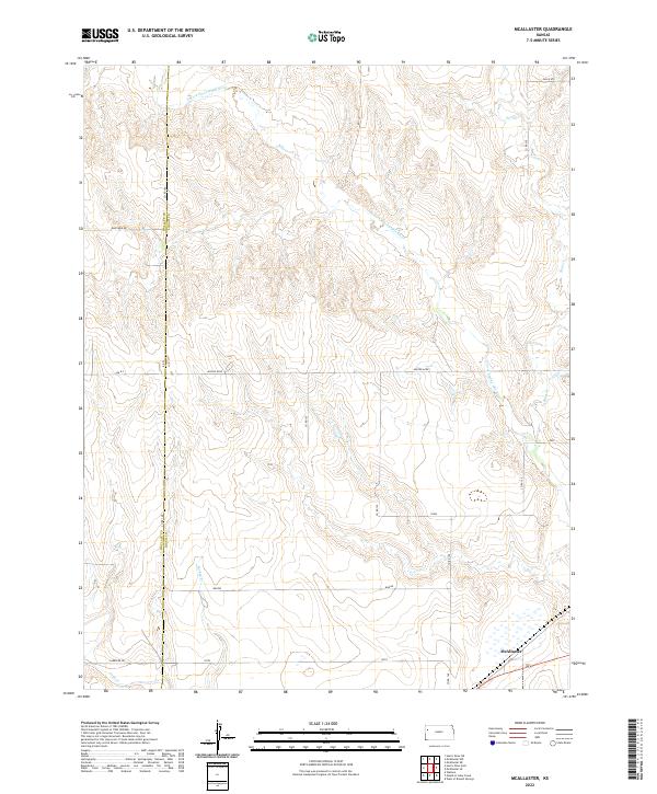 US Topo 7.5-minute map for McAllaster KS