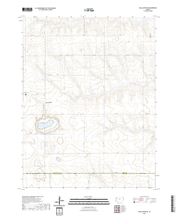 US Topo 7.5-minute map for McAllaster NE KS