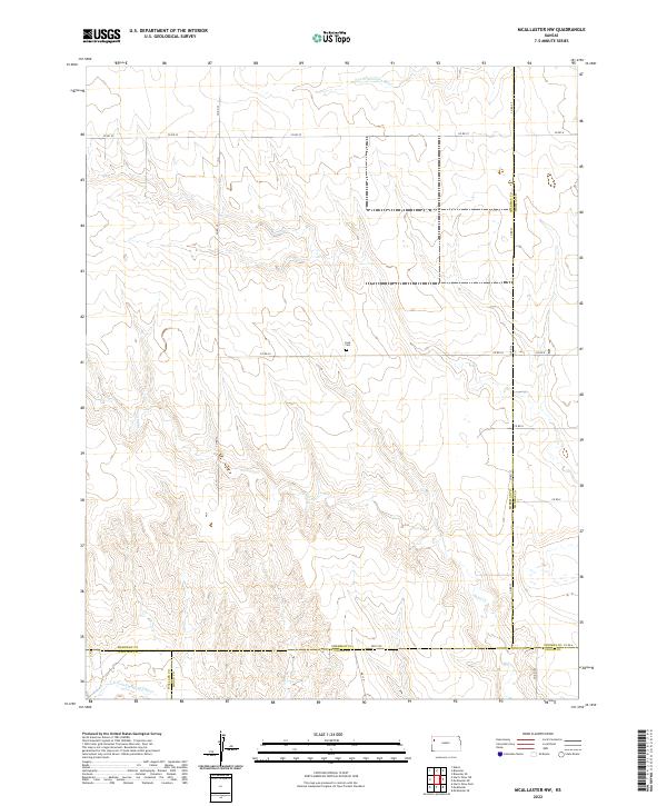 US Topo 7.5-minute map for McAllaster NW KS