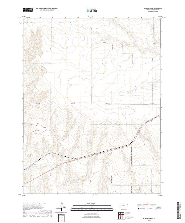 US Topo 7.5-minute map for McAllaster SE KS