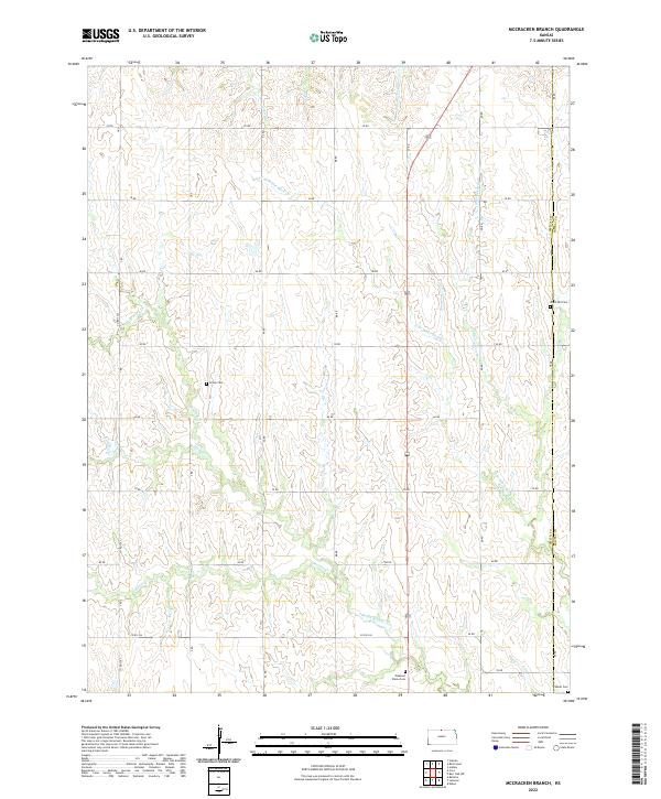 US Topo 7.5-minute map for McCracken Branch KS