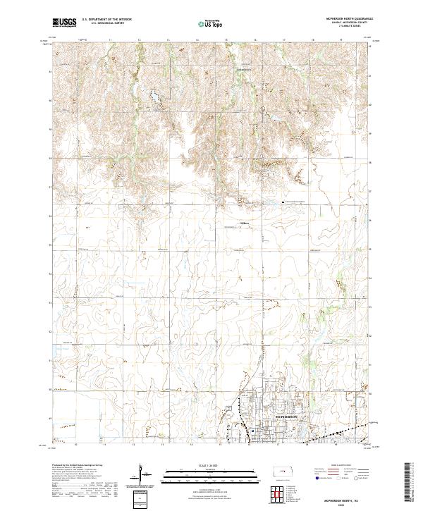 US Topo 7.5-minute map for McPherson North KS