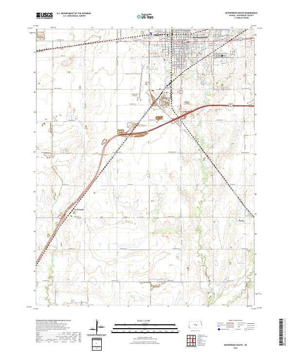 US Topo 7.5-minute map for McPherson South KS