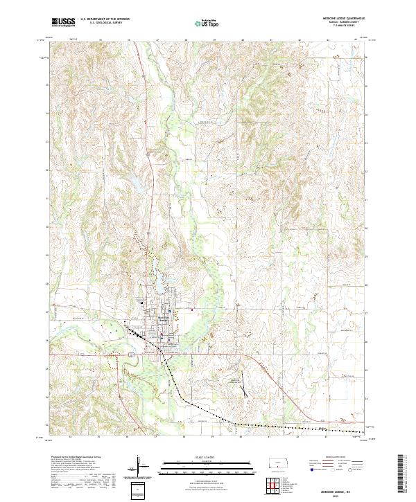 US Topo 7.5-minute map for Medicine Lodge KS