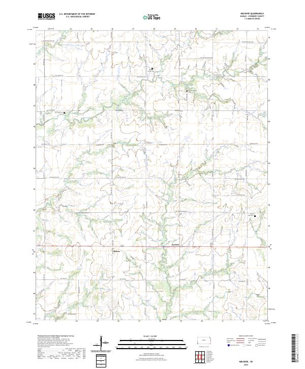 US Topo 7.5-minute map for Melrose KS