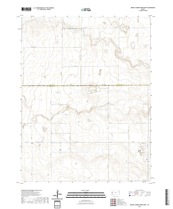 US Topo 7.5-minute map for Middle Ladder Creek West KS