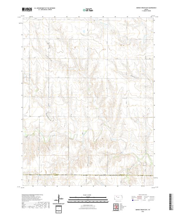 US Topo 7.5-minute map for Midway Draw East KS