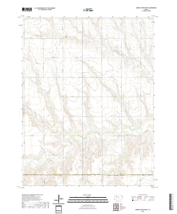 US Topo 7.5-minute map for Midway Draw West KS