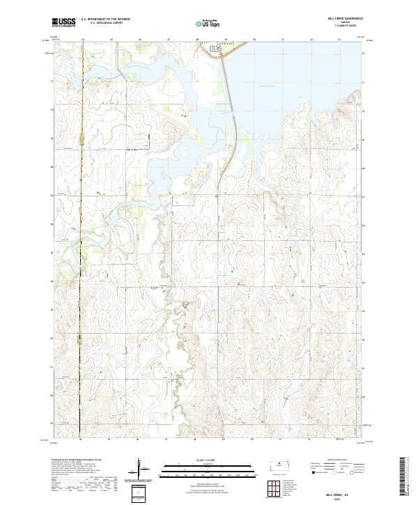 US Topo 7.5-minute map for Mill Creek KS