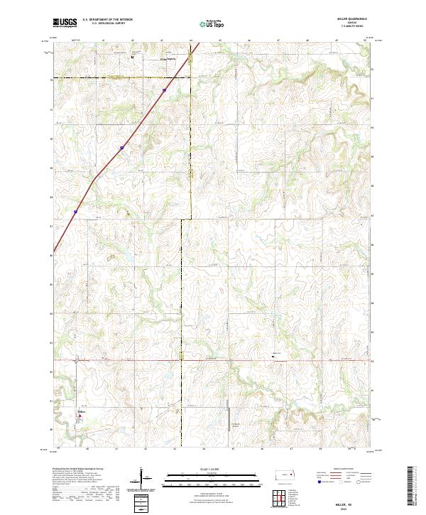 US Topo 7.5-minute map for Miller KS