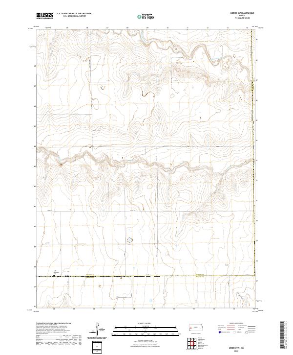 US Topo 7.5-minute map for Modoc SW KS