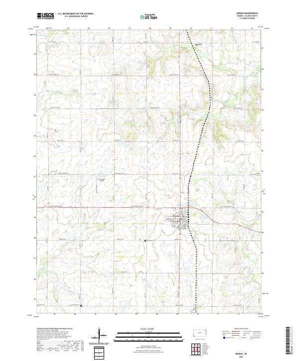 US Topo 7.5-minute map for Moran KS