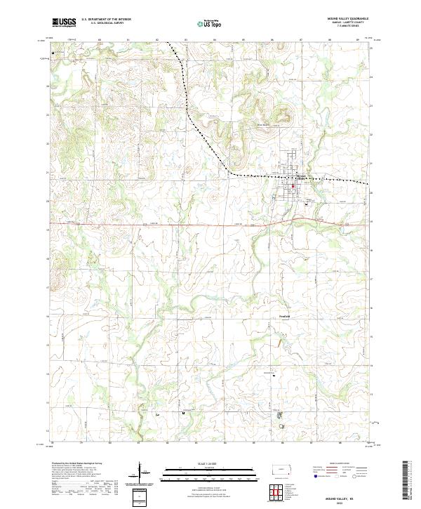 US Topo 7.5-minute map for Mound Valley KS