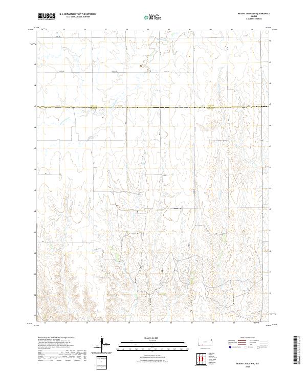 US Topo 7.5-minute map for Mount Jesus NW KS