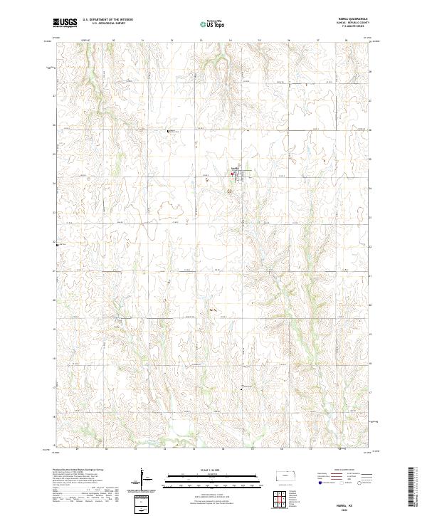 US Topo 7.5-minute map for Narka KS