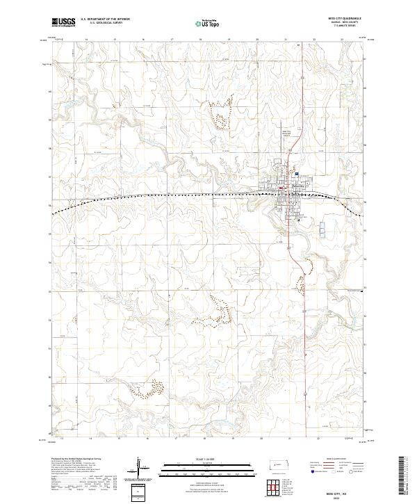 US Topo 7.5-minute map for Ness City KS