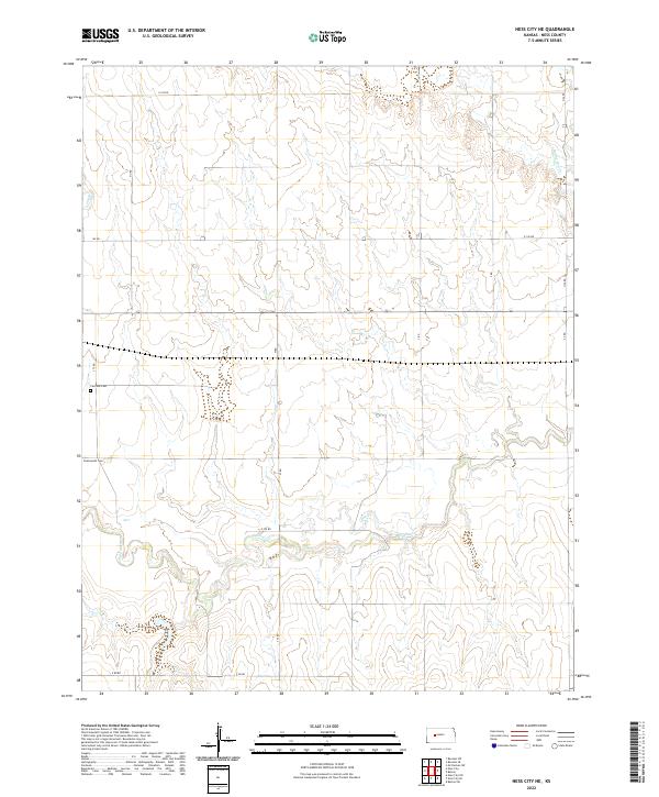 US Topo 7.5-minute map for Ness City NE KS