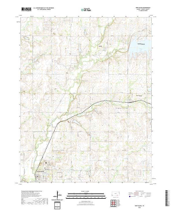 US Topo 7.5-minute map for New Salem KS