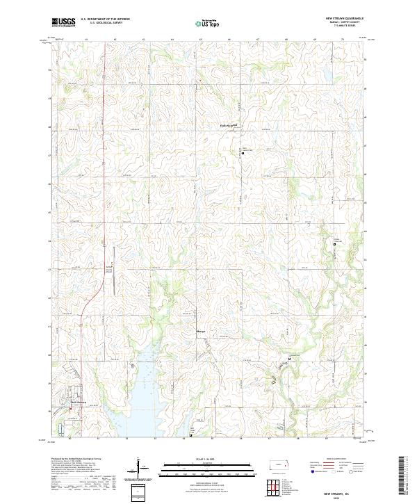 US Topo 7.5-minute map for New Strawn KS