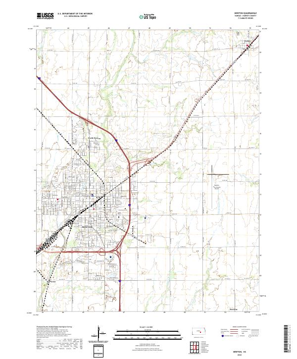 US Topo 7.5-minute map for Newton KS