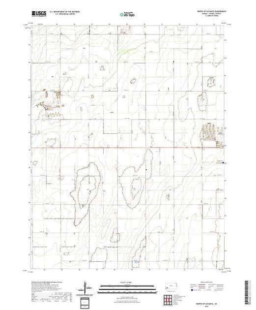 US Topo 7.5-minute map for North of Satanta KS – American Map Store