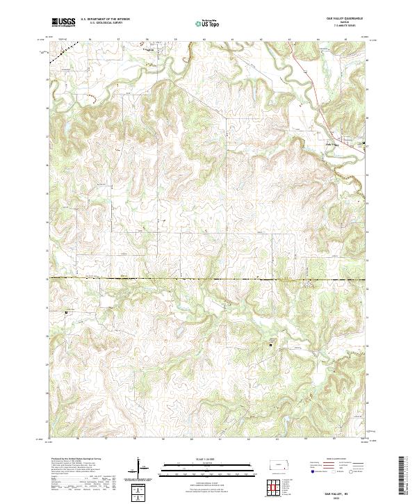 US Topo 7.5-minute map for Oak Valley KS