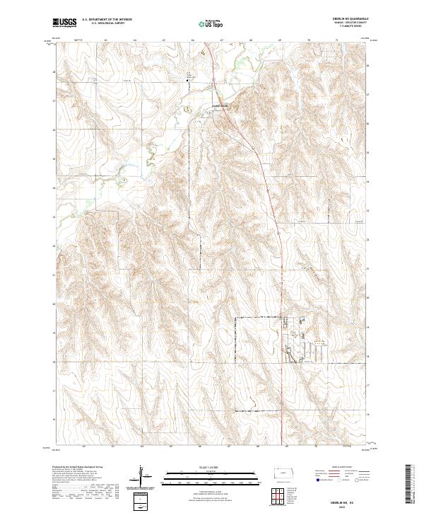 US Topo 7.5-minute map for Oberlin NE KS