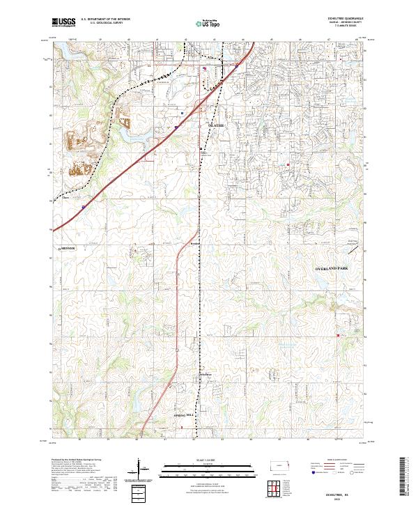 US Topo 7.5-minute map for Ocheltree KS