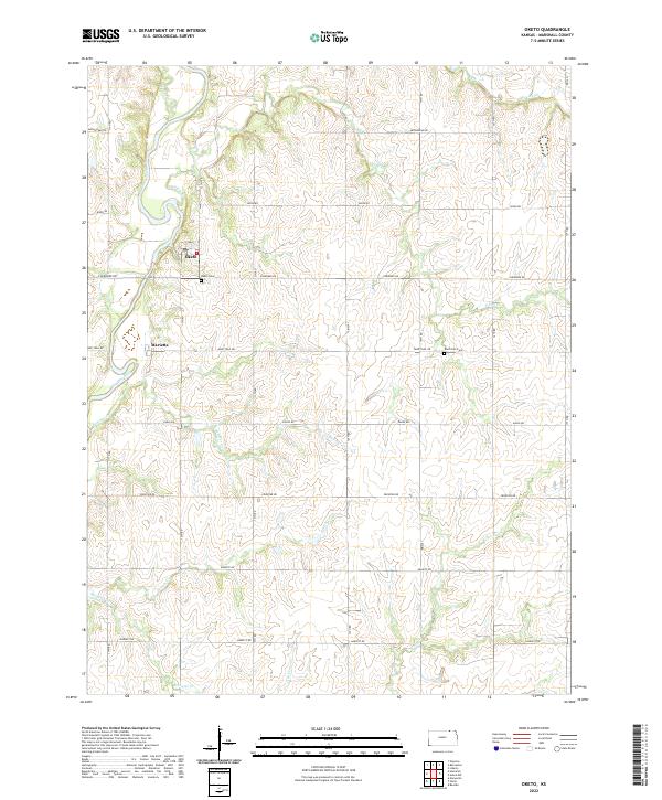 US Topo 7.5-minute map for Oketo KS