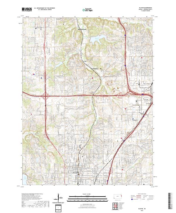 US Topo 7.5-minute map for Olathe KS