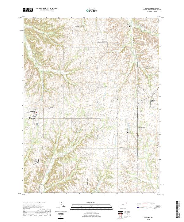 US Topo 7.5-minute map for Olsburg KS