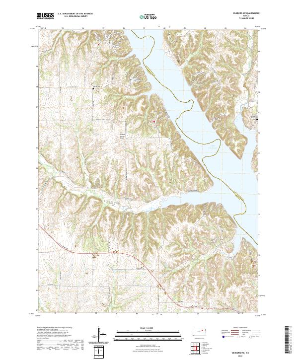 US Topo 7.5-minute map for Olsburg SW KS