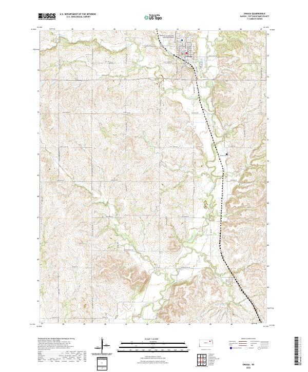 US Topo 7.5-minute map for Onaga KS