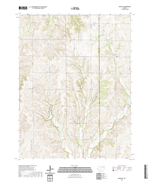 US Topo 7.5-minute map for Onaga NE KS