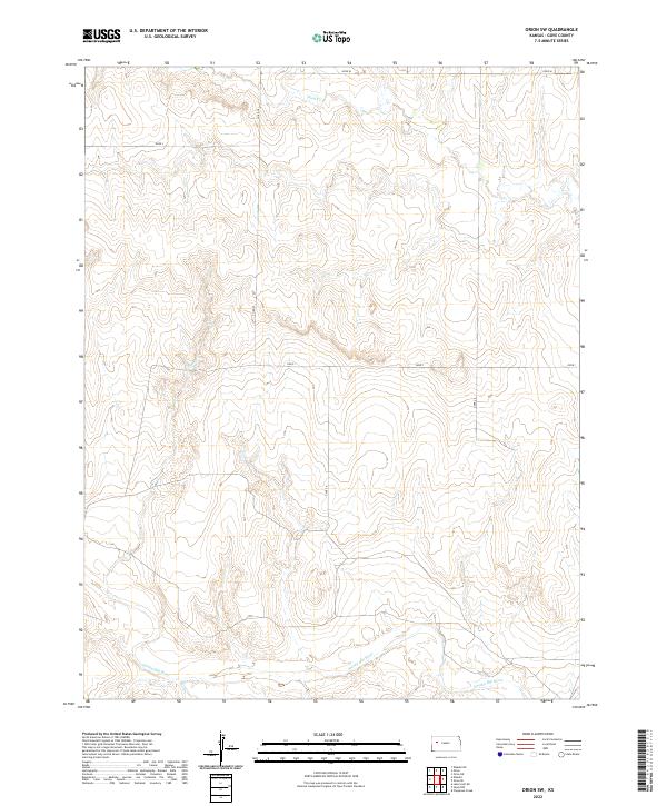 US Topo 7.5-minute map for Orion SW KS