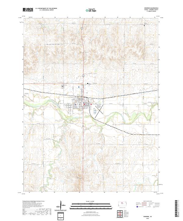 US Topo 7.5-minute map for Osborne KS