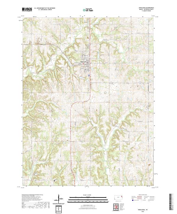 US Topo 7.5-minute map for Oskaloosa KS