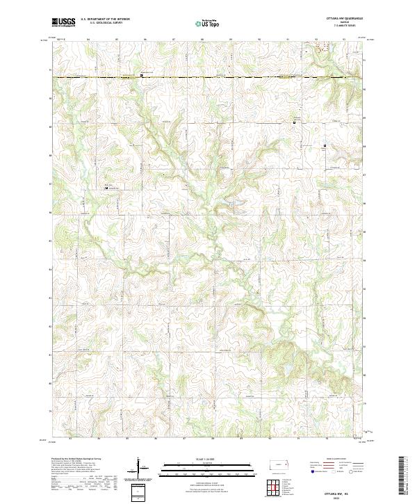 US Topo 7.5-minute map for Ottawa NW KS