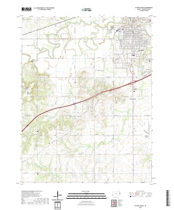 US Topo 7.5-minute map for Ottawa South KS