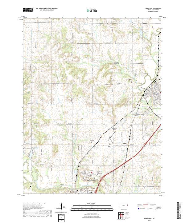 US Topo 7.5-minute map for Paola West KS