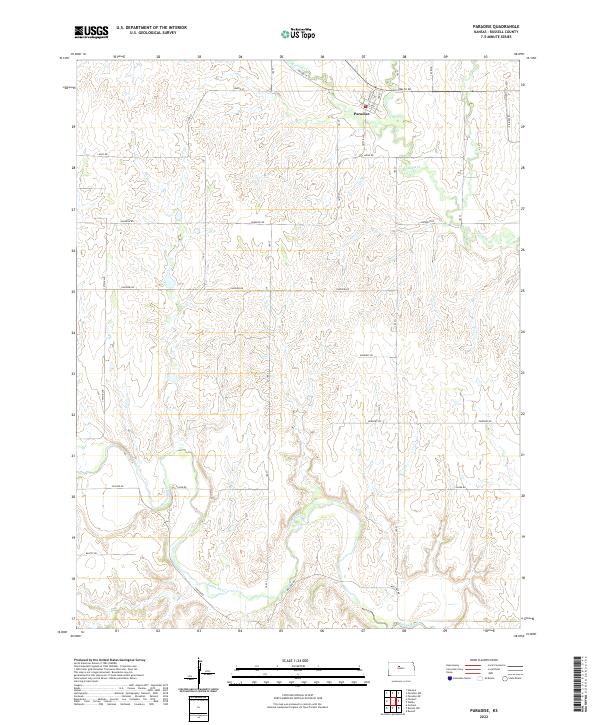 US Topo 7.5-minute map for Paradise KS