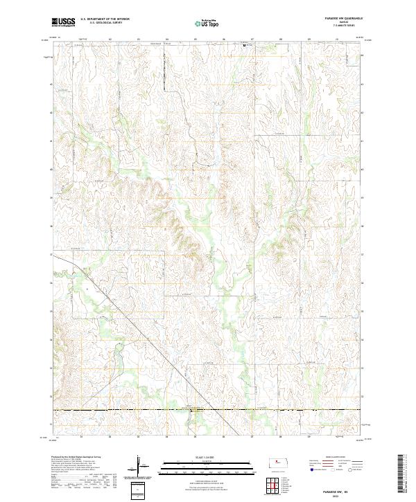 US Topo 7.5-minute map for Paradise NW KS