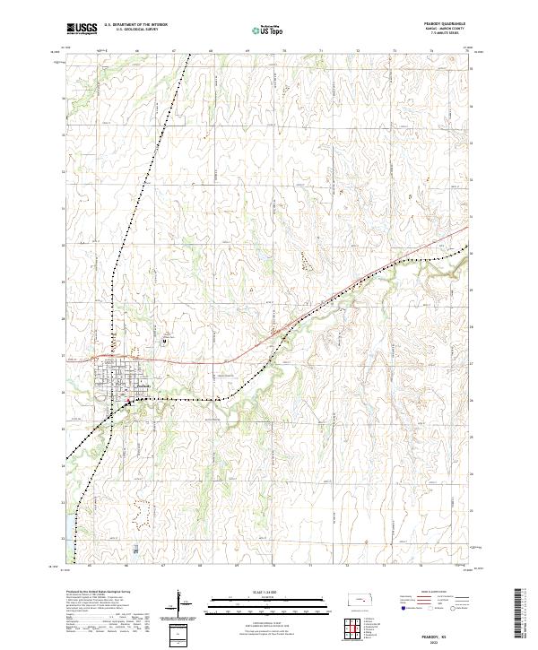 US Topo 7.5-minute map for Peabody KS