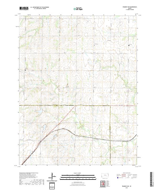 US Topo 7.5-minute map for Peabody NW KS