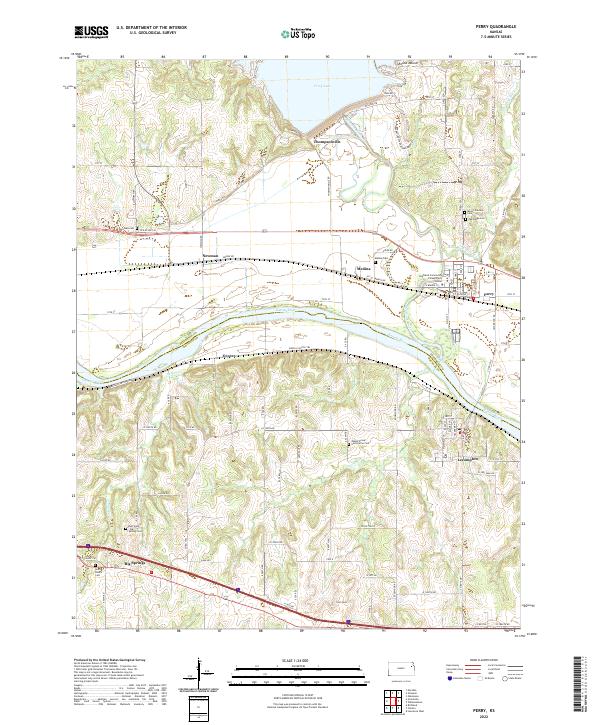 US Topo 7.5-minute map for Perry KS