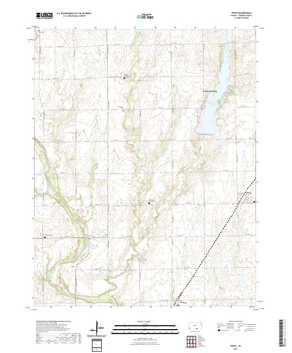 US Topo 7.5-minute map for Perth KS