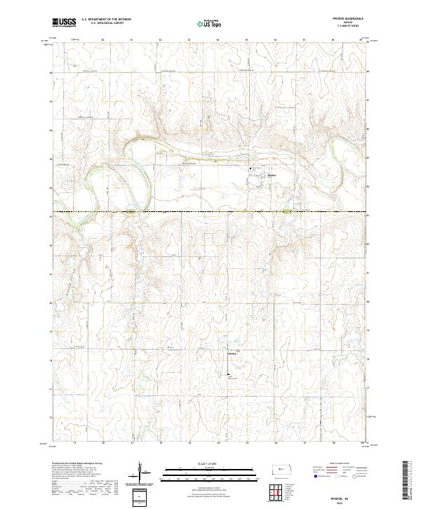 US Topo 7.5-minute map for Pfeifer KS