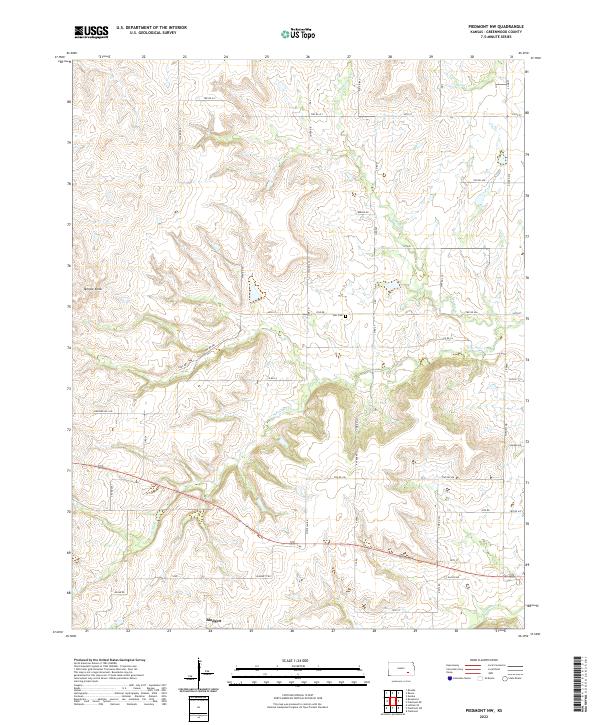 US Topo 7.5-minute map for Piedmont NW KS